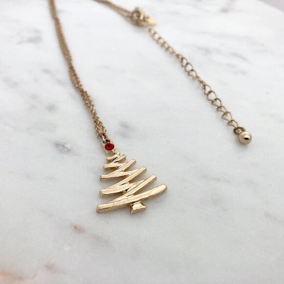 2/$20 Gold Tone Holiday/Christmas Tree Pendant Necklace - Picture 4 of 6